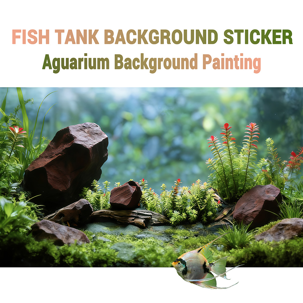 Aquarium Planted Background - Red water plants，Fish tank background painting，