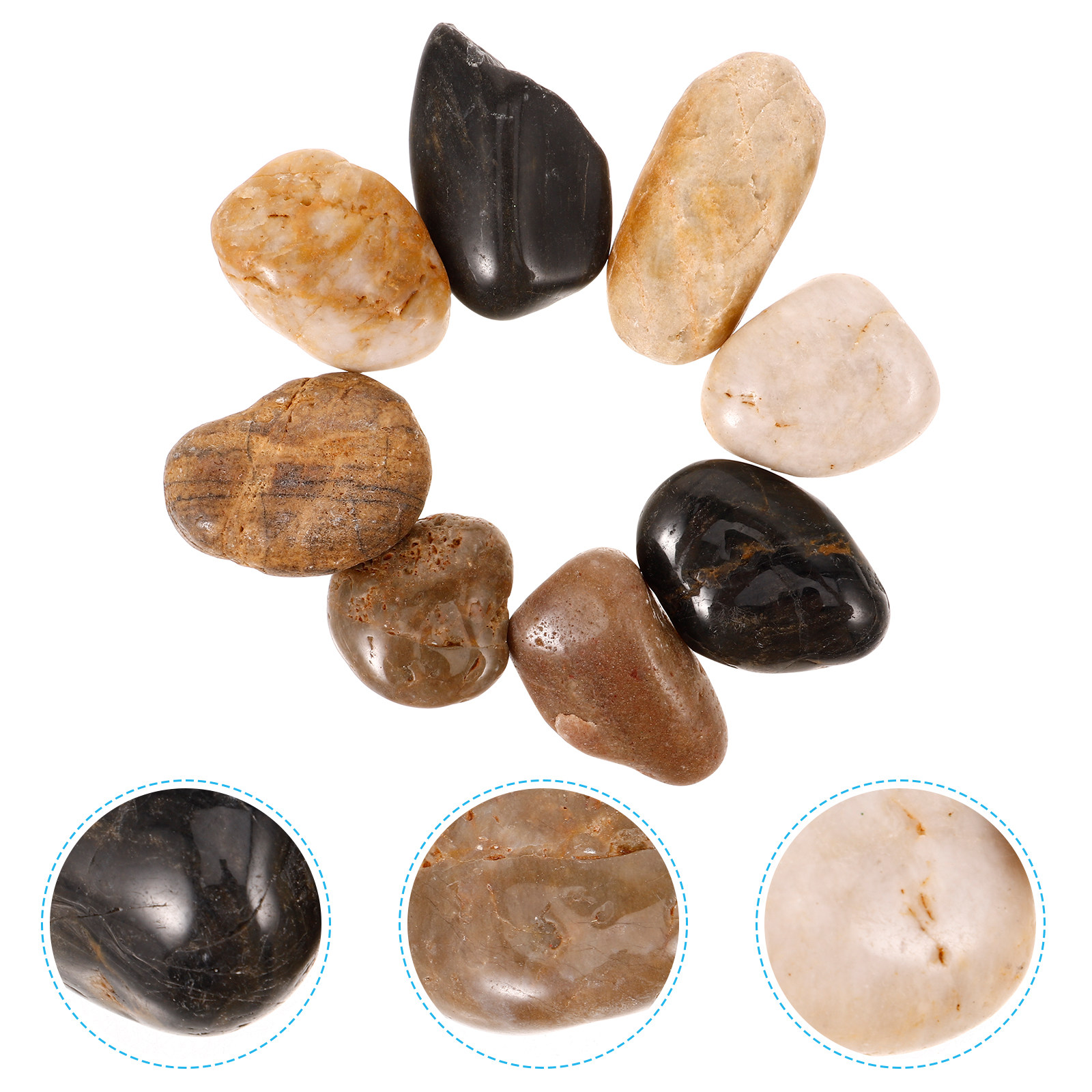 Aquarium Planted Fish Tank - 1Set Natural Polished Rain Flower Stones