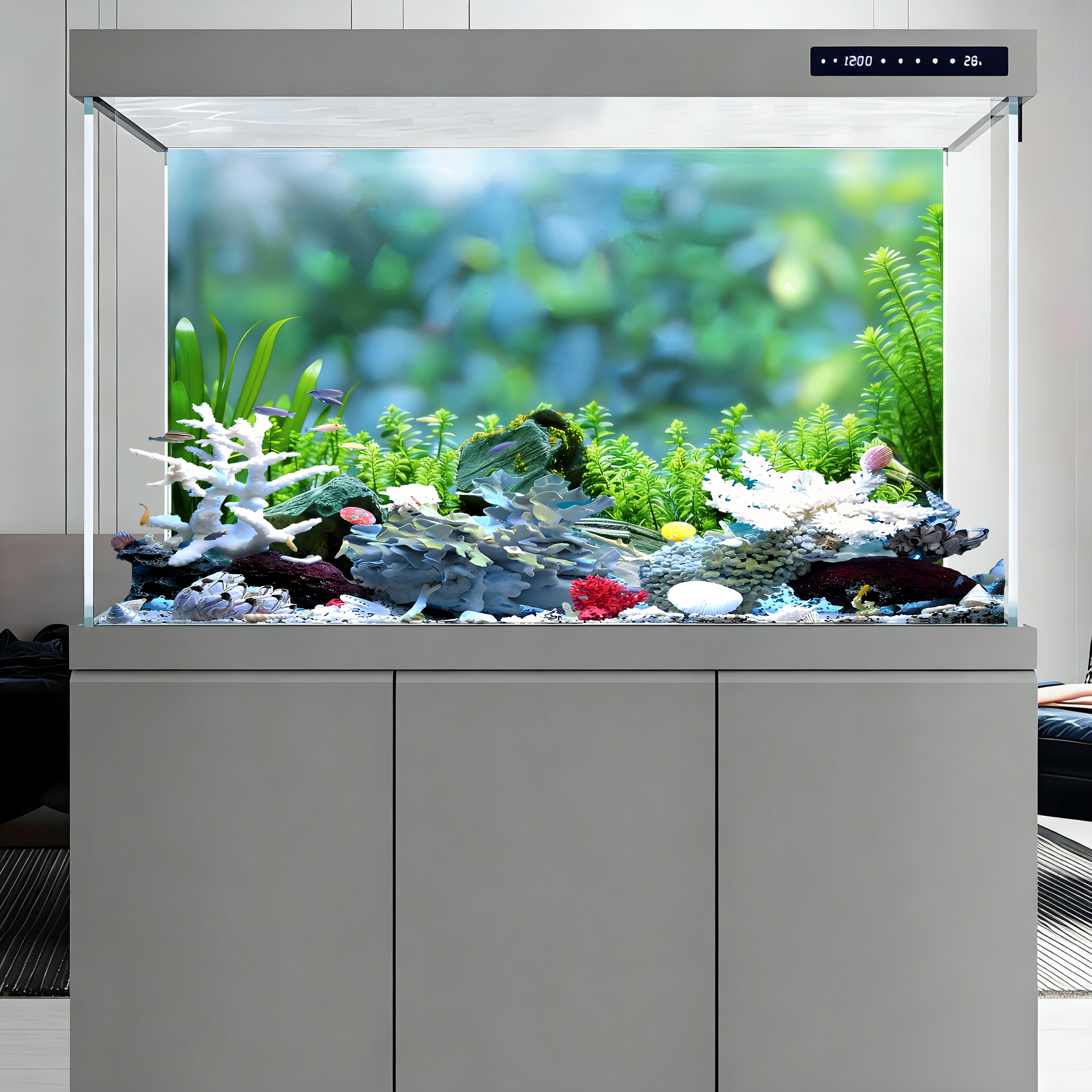 Rock and aquatic plants,Fish t - огляд і ціна Aquarium Planted Background
