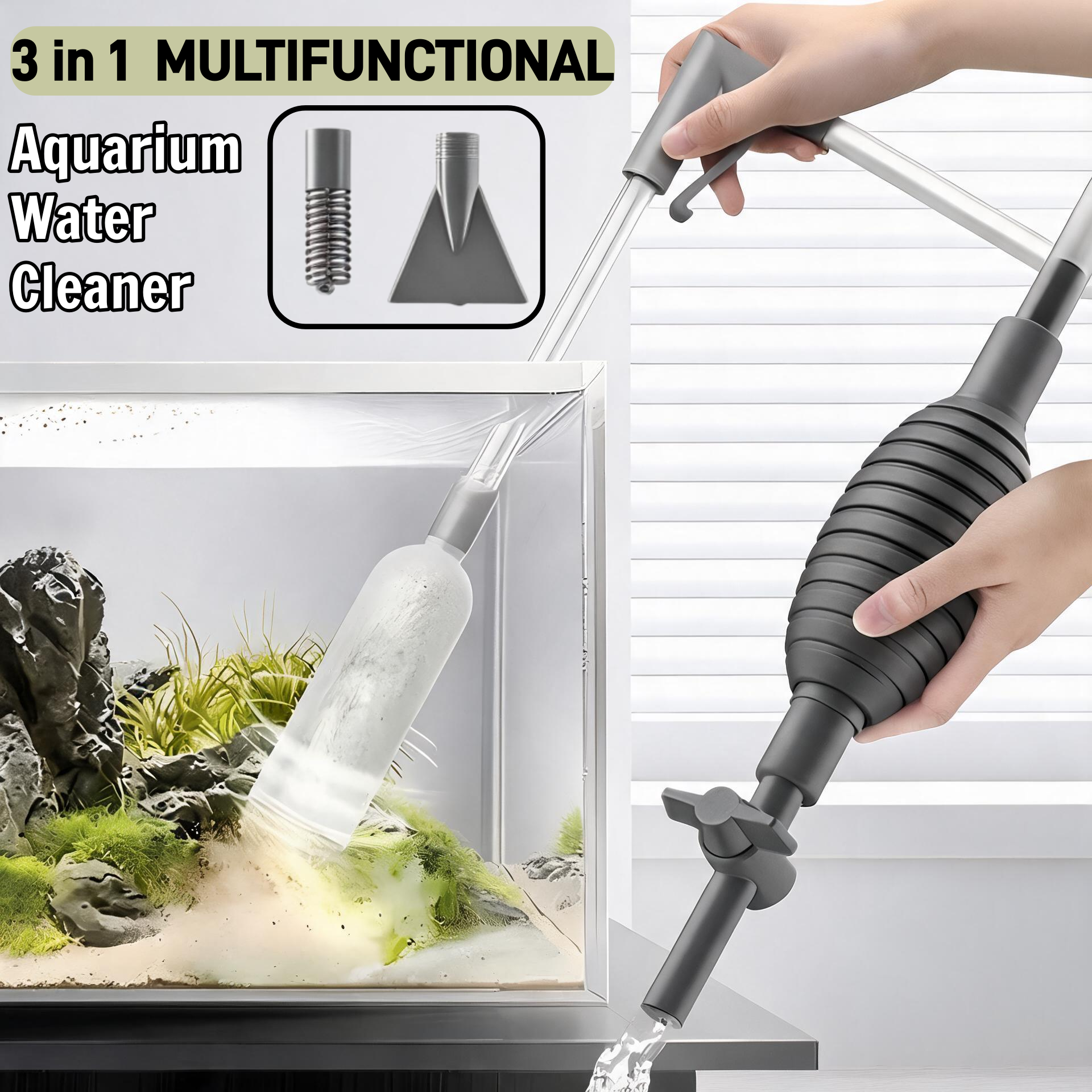 Durable Aquarium Suction Pump  - огляд і ціна Planted Aquarium Cleaning Kit