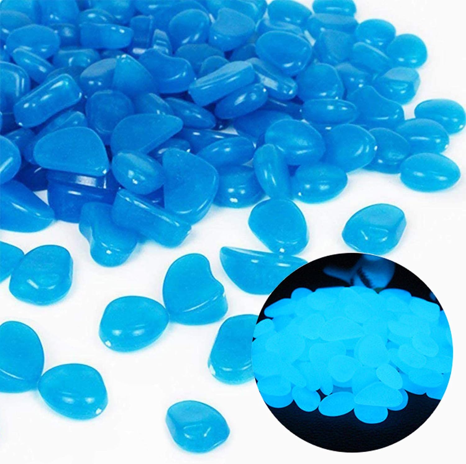 Fish Tank Rocks Glow Blue Pebb - огляд і ціна Aquarium Planting
