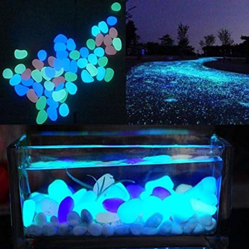 Fish Tank Rocks Glow Blue Pebb - огляд і ціна Aquarium Planting