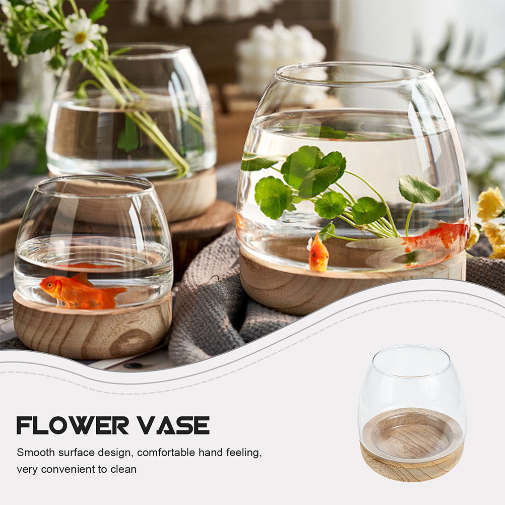 1Set Wooden Base Glass Hydropo - огляд і ціна Aquarium Planting